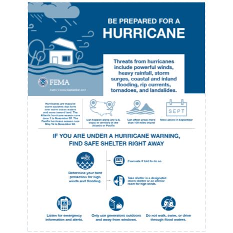 Cover page for Hurricane Info Sheet