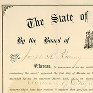 Joseph H. Rainey Election Certificate