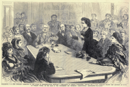 This print from 1871 shows the first instance of a woman testifying before Congress.