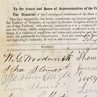 Petition against the Kansas-Nebraska Act of 1854