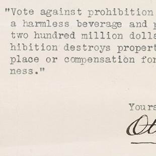 Letter against Prohibition