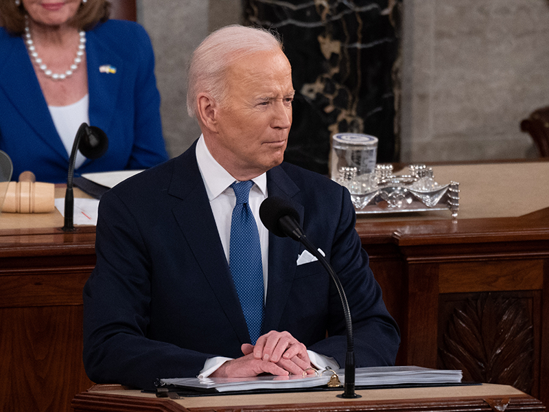 President Joe Biden speaking at the State of the Union 2022.