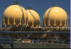 picture of three gas storage towers
