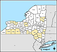 Map of Declared Counties for Disaster1564