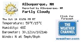 Summarized Local Weather for Albuquerque, NM