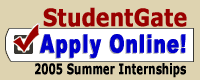 StudentGATE: Online applications for the 2005 summer internships