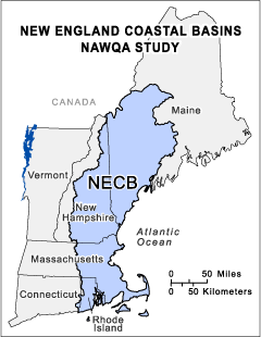 map showing location of NECB study area