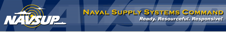 NAVSUP Banner Graphic - NAVAL Supply Systems Command. Ready. Resourceful. Responsive!