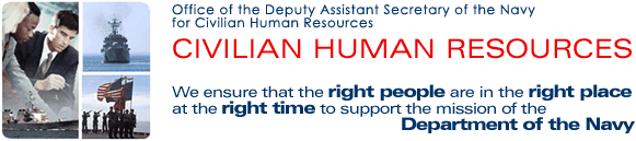 Homepage graphic: Welcome to the Department of the Navy, Civilian Human Resources