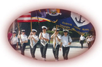 cadets marching with flags