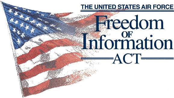 U.S. Flag centered with U.S Air Force Freedom of Information Act text to the right of U.S. Flag
