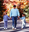 Autumn walk - kids and Dad