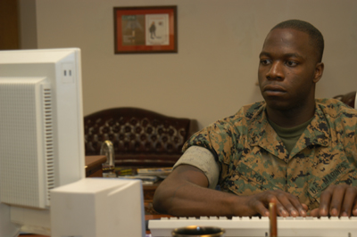 Lance Cpl. Maxwell D. Fox, administration chief, Marine Forces Reserve.  