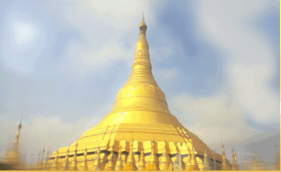 Shwedagon pagoda in Rangoon, Burma
