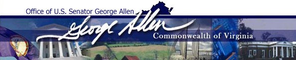 Welcome to the virtual office of Senator George Allen