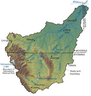 Map of the Yellowstone River Basin