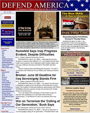 Image of Defend America Home Page