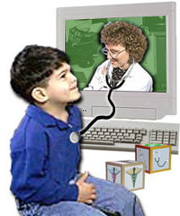 montage illustrating virtual pediatrics