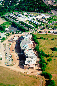 All Department of Commerce labs in Boulder are now located on the same campus. The new NOAA building, the David Skaggs Research Center (bottom of picture), was dedicated in 1998.