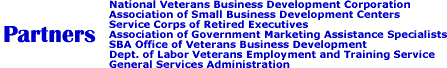 Click for information on our partners in assisting veteran-owned businesses