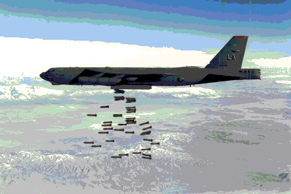 B-52 dropping bombs