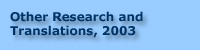 Other Research - 2003