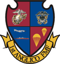 This is a rectangular image that is the unit logo for Marine Liaison Unit's previous name as 1st Anglico.  Clicking on it will take you to their unit web site as it exists.