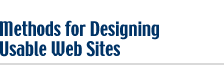 Methods for Designing Usable Web Sites area includes Planning, data collection, Protoype development, Usability testing, Web site promotion.