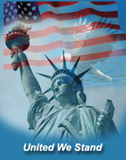 Statue of Liberty overlays the American Flag