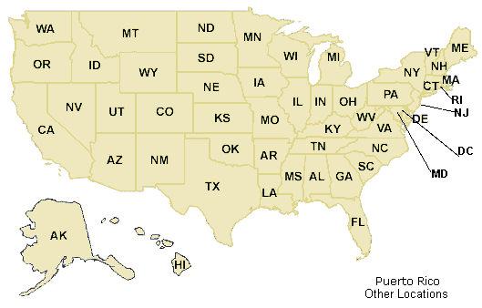 US map of dealers