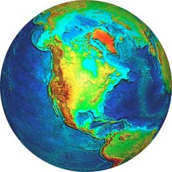 NOAA Earth relief map.