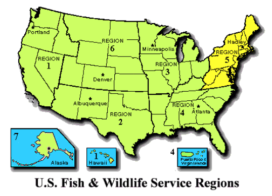 U.S. map highlighting Region 5