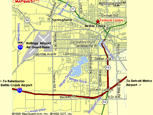 Map of Battle Creek Michigan