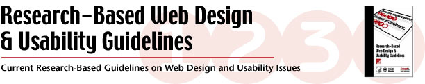 Research-Based Web Design & Usability Guidelines - Current Research-Based Guidelines on Web Design and Usability Issues