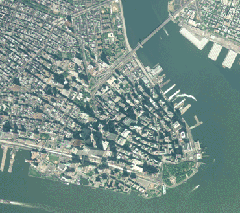 NOAA aerial photo of lower Manhattan taken June 11, 1999.