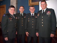 Instructors of the Seminar on Inspector General Operations (left to right): Colonel O'Connell, Colonel Shakes, Colonel Mc Gillan, and Colonel Newton 