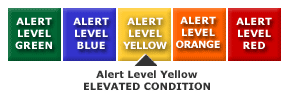 Current Alert Status is Yellow - Elevated Condition