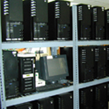 A cluster of IBM computers running in parallel