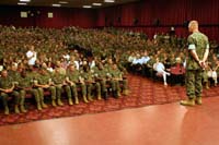 Commandant addressing base personnel 15