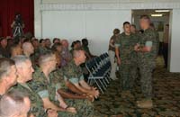 Commandant addressing base personnel 18