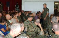 Commandant addressing base personnel 22