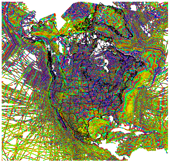 Image of North American continent magnetic data.