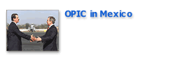 OPIC in Mexico - photo: Vicente Fox and George W. Bush shaking hands