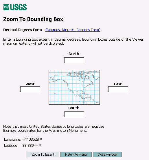 The National Map Viewer Find Bounding Box Tool