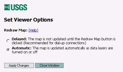 The National Map Viewer Options Tool