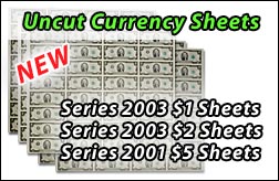 New Series Uncut Currency sheets