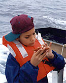 Student participating in Sea Grant Island Explorers program