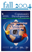 Image of the print edition of the Fall 2004 Community Developments Newsletter.