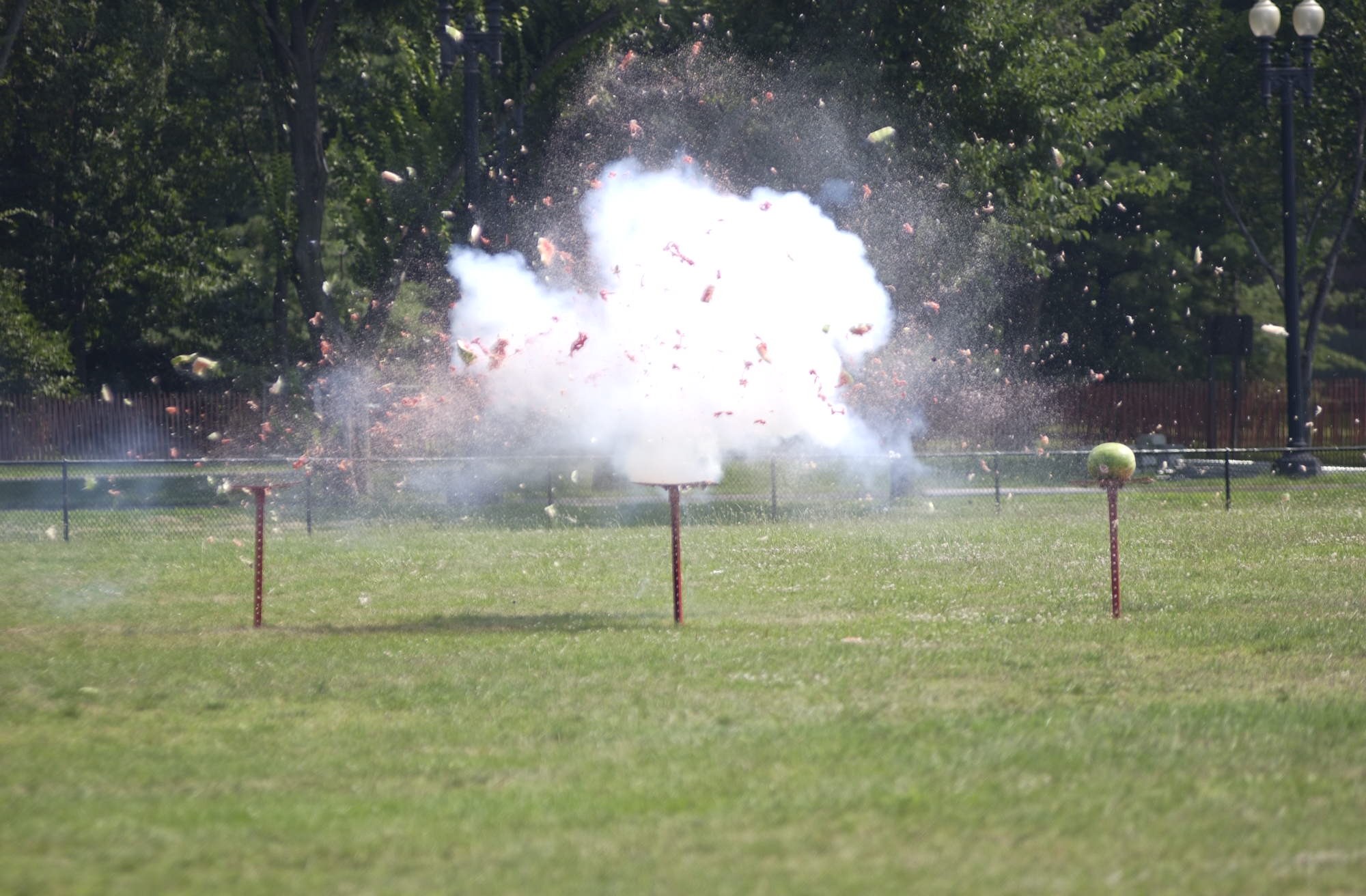 The explosive power of illegal fireworks is demonstrated in this picture