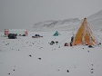 Tents in the snow.
